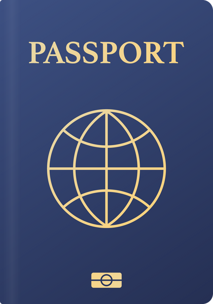 Blank open passport template